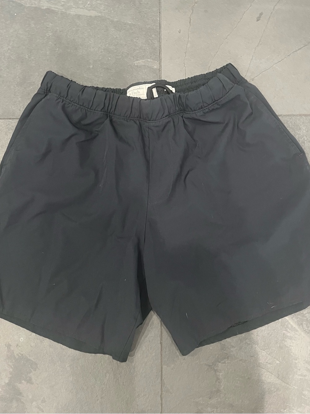 Abercrombie & Fitch Navy large Men's PullOn Swim Trunks shorts lined Large